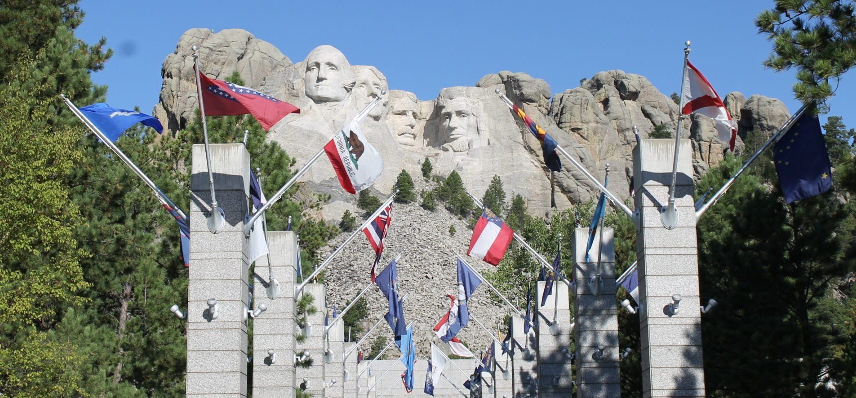 Avenue of States' Flags Mt. Rushmore